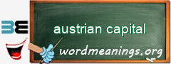 WordMeaning blackboard for austrian capital